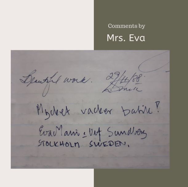 Comments by Mrs. Eva