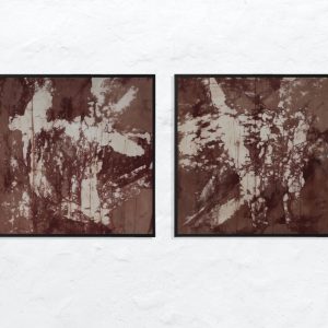 Abstract Brown Wall Art – Indonesian Batik – Set of 2