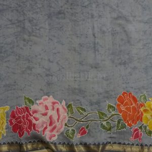 Grey Roses- Indonesian Batik Saree