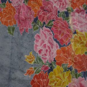 Grey Roses- Indonesian Batik Saree