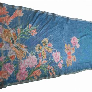 Blue- Butterflies and Florals Saree