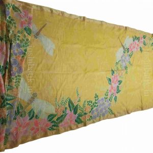 Yellow- Dragonflies and Florals Saree